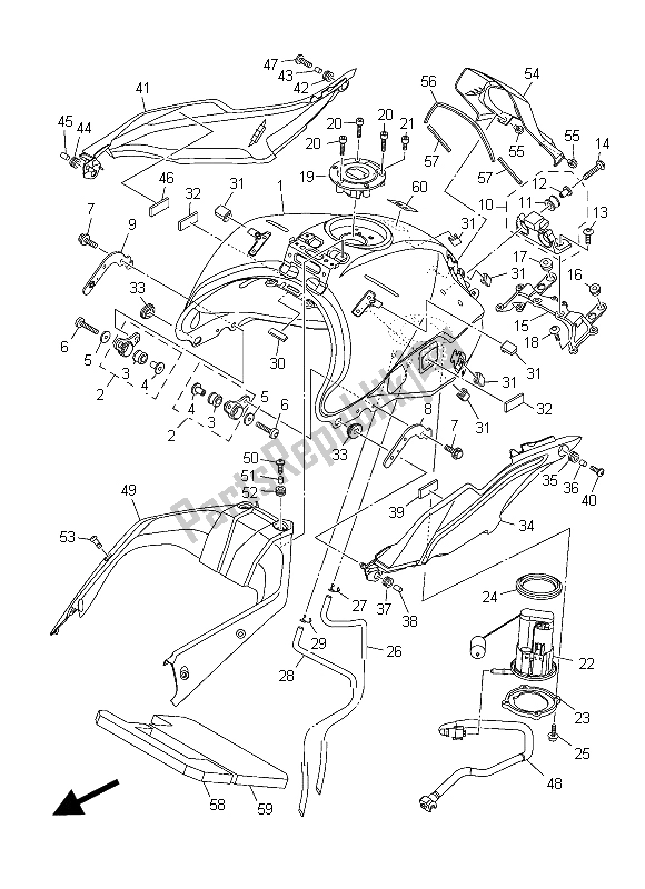 Alle onderdelen voor de Brandstoftank (ms1) van de Yamaha MT 09 Tracer ABS 900 2015