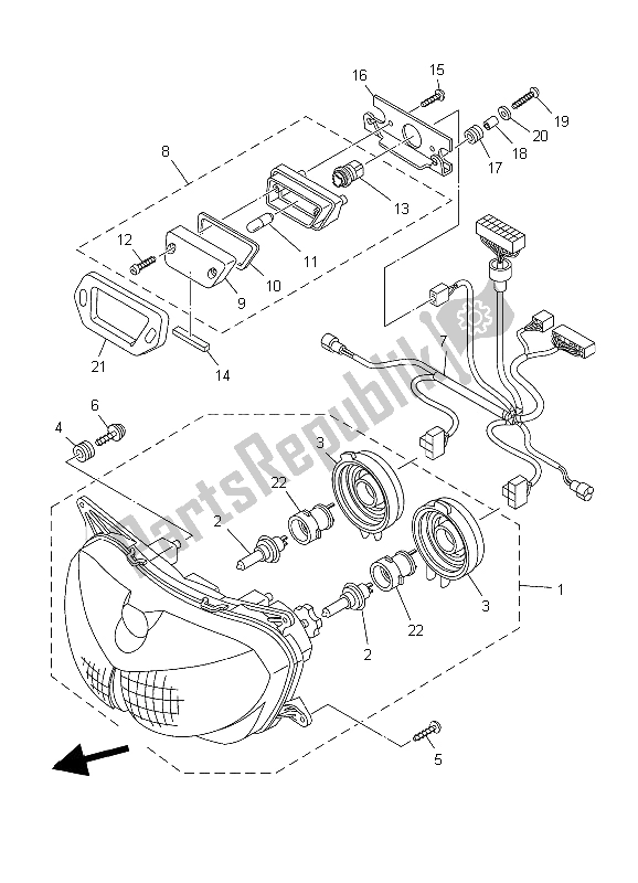 Todas las partes para Faro de Yamaha TDM 900A 2006