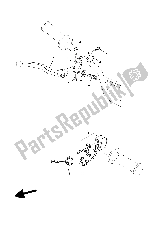All parts for the Handle Switch & Lever of the Yamaha TT R 90 P 2002