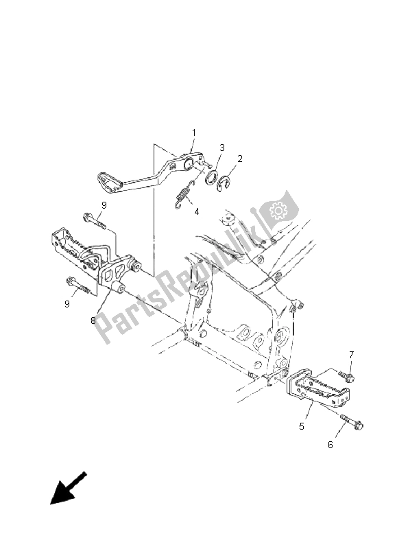 Wszystkie części do Podstawka I Podnó? Ek Yamaha YFM 700R 2009