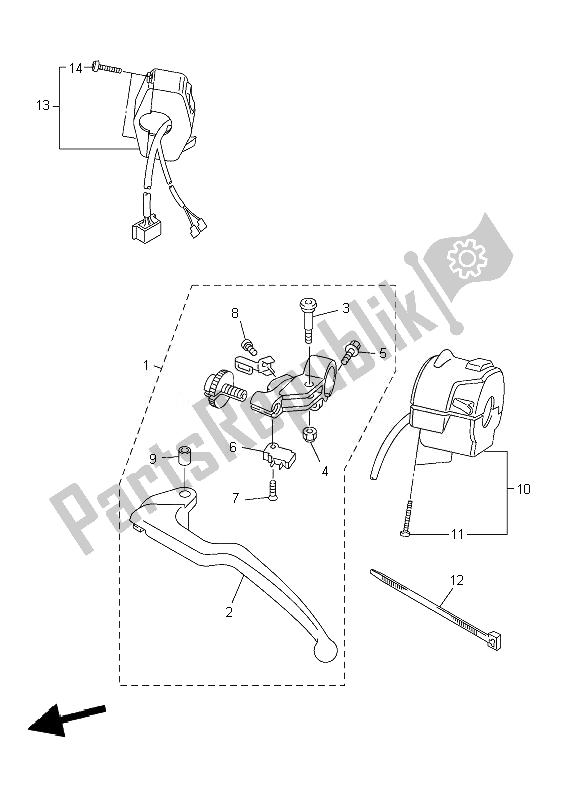 Tutte le parti per il Impugnatura Interruttore E Leva del Yamaha YZF R6 600 2010