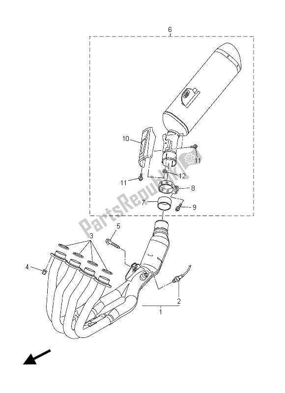 All parts for the Exhaust of the Yamaha FZ8 SA 800 2015