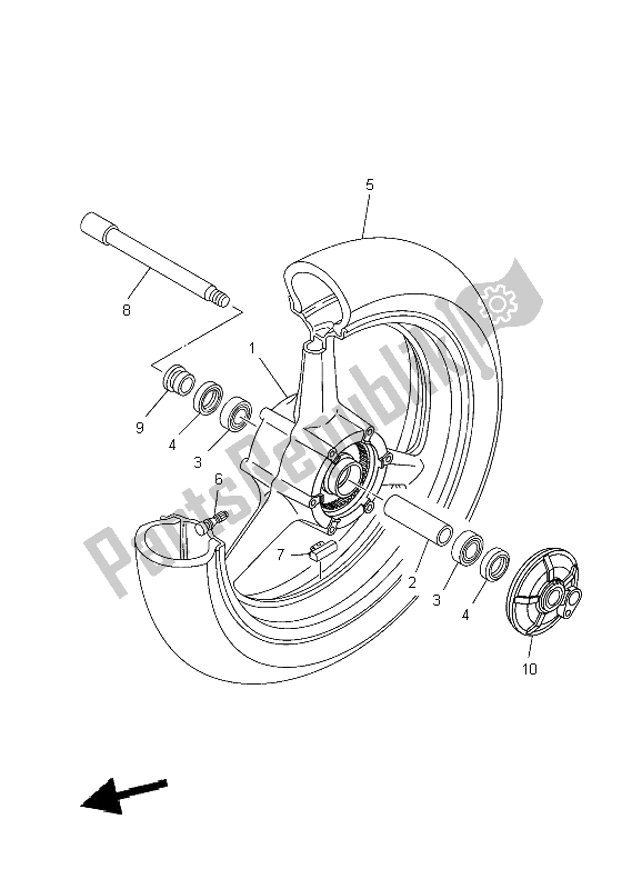 Todas las partes para Rueda Delantera de Yamaha TDM 900A 2009