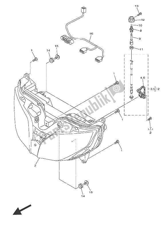 Tutte le parti per il Faro del Yamaha FJR 1300 PA 2016