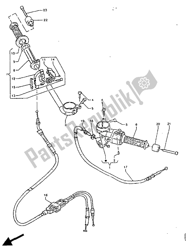 Toutes les pièces pour le Poignée Et Câble De Direction du Yamaha TZR 125R 1992