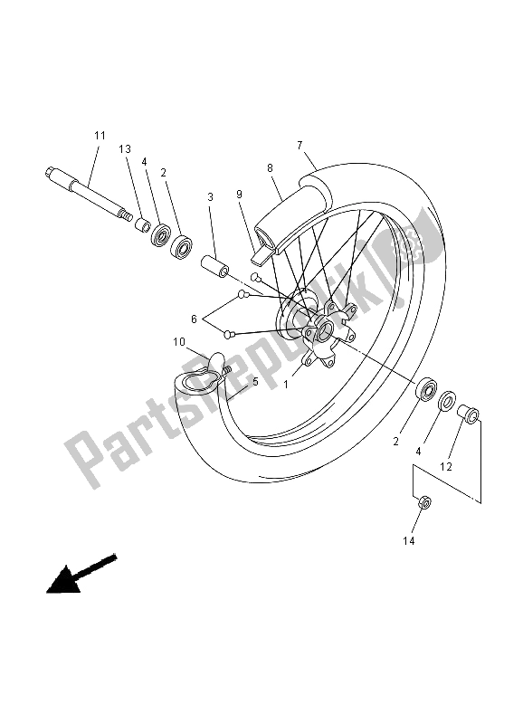 Todas las partes para Rueda Delantera de Yamaha YZ 250 2000