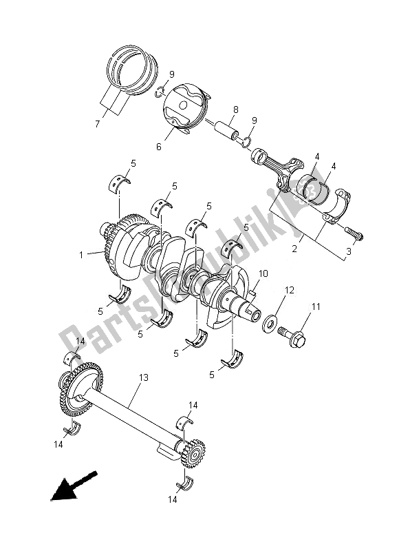 All parts for the Crankshaft & Piston of the Yamaha MT 09 900 2014