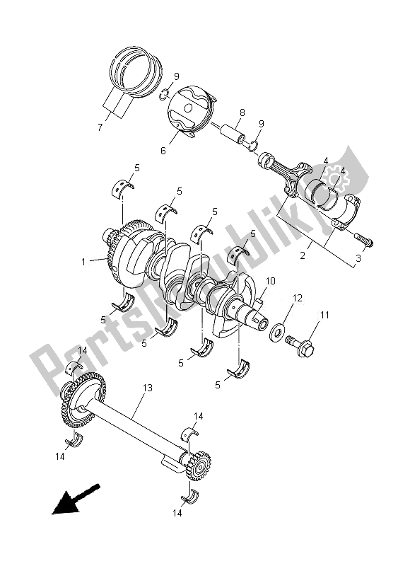 Todas as partes de Virabrequim E Pistão do Yamaha MT 09 900 2014