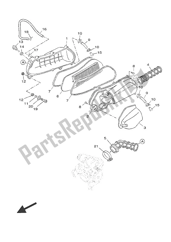 Todas las partes para Ingesta 2 de Yamaha YP 125R 2016