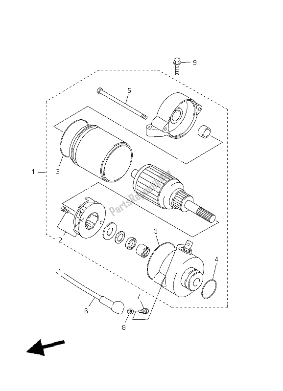 Toutes les pièces pour le Demarreur du Yamaha FJR 1300 2002