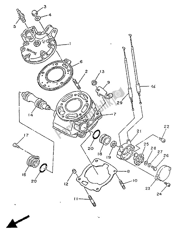 Toutes les pièces pour le Cylindre du Yamaha TZR 125R 1992