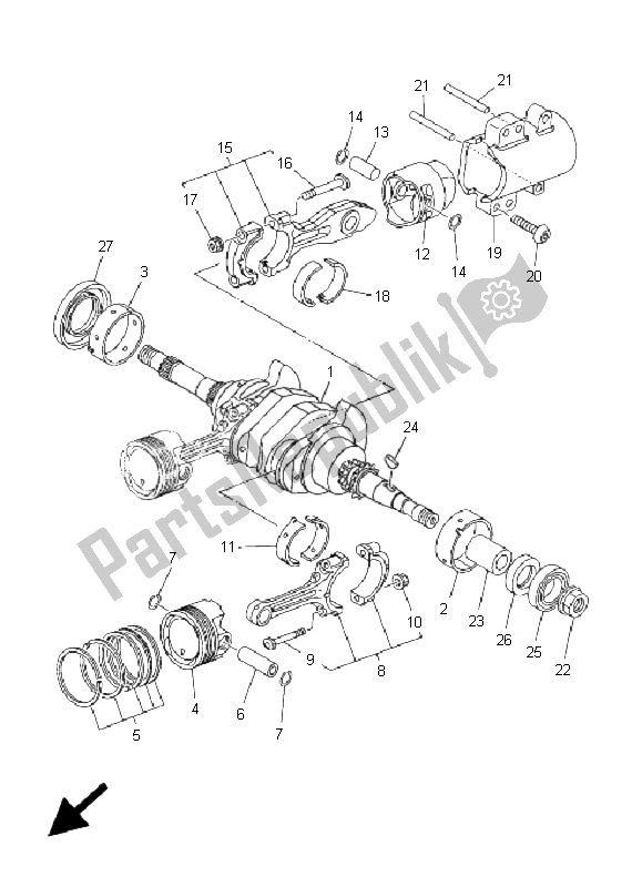 Tutte le parti per il Albero Motore E Pistone del Yamaha XP 500 T MAX 2005