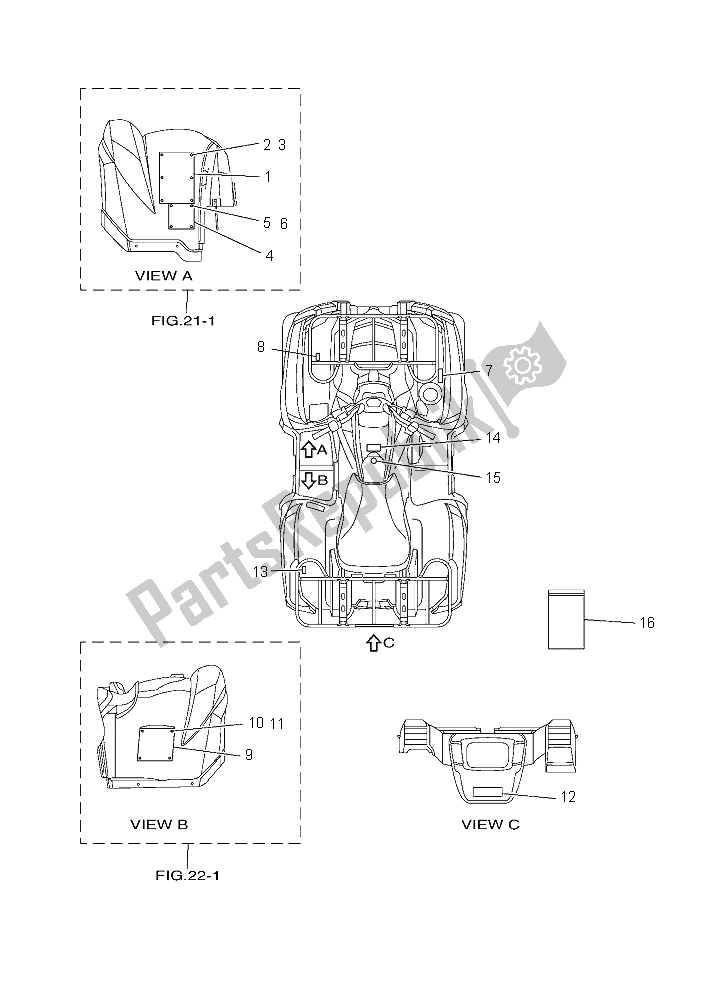 Wszystkie części do Emblemat I Etykieta 1 Yamaha YFM 550 Fwad Grizzly 2015