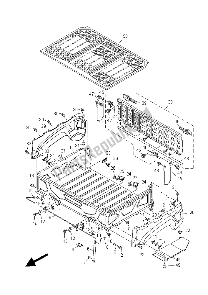 All parts for the Carrier of the Yamaha YXM 700E Yamaha Black 2015