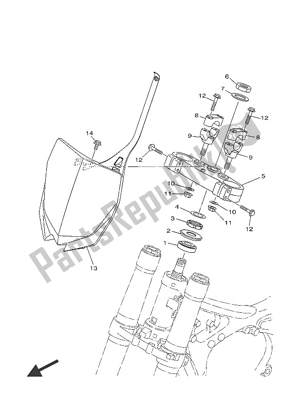 Tutte le parti per il Timone del Yamaha YZ 250 2016