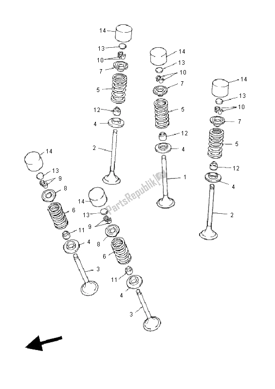 All parts for the Valve of the Yamaha WR 450F 2008
