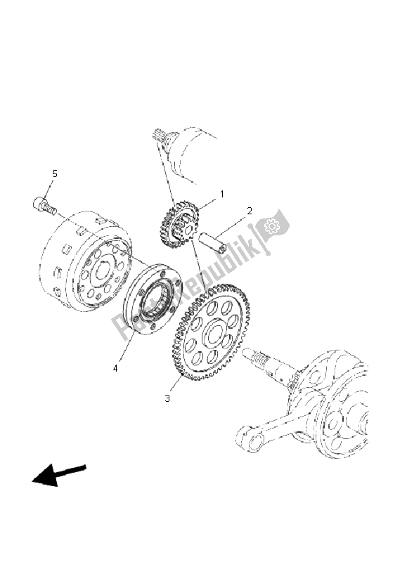 All parts for the Starter of the Yamaha YP 400 Majesty 2011