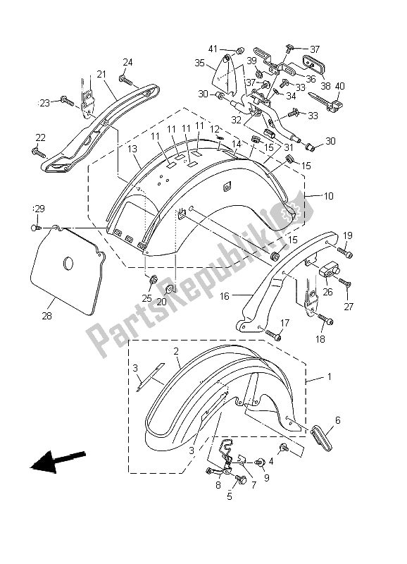 All parts for the Fender of the Yamaha XVS 650A Dragstar Classic 2002