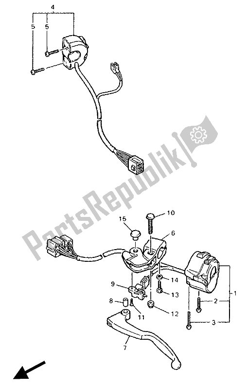 Toutes les pièces pour le Interrupteur Et Levier De Poignée du Yamaha FZR 600R 1994