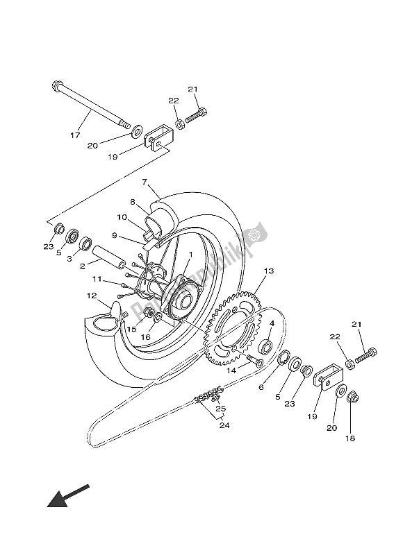 Tutte le parti per il Ruota Posteriore del Yamaha YZ 85 LW 2016