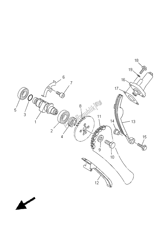 Toutes les pièces pour le Arbre à Cames Et Chaîne du Yamaha YBR 125 ED 2014