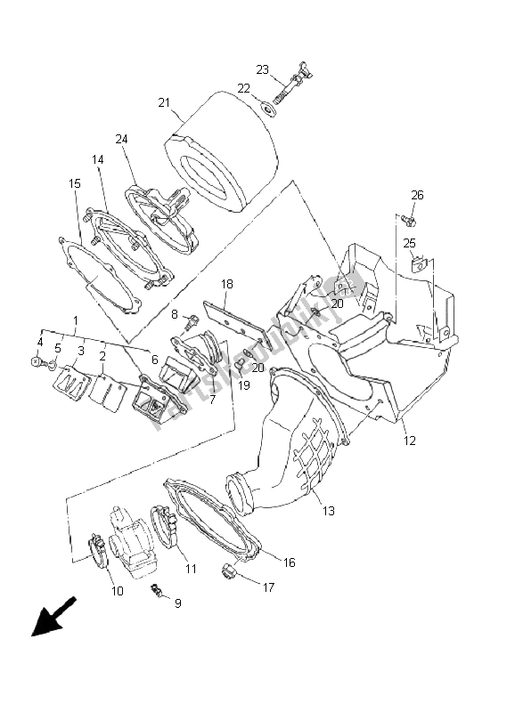 Toutes les pièces pour le Admission du Yamaha YZ 250 2001