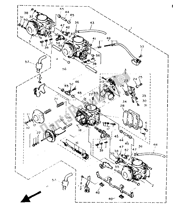 Toutes les pièces pour le Carburateur du Yamaha FZR 1000 1994