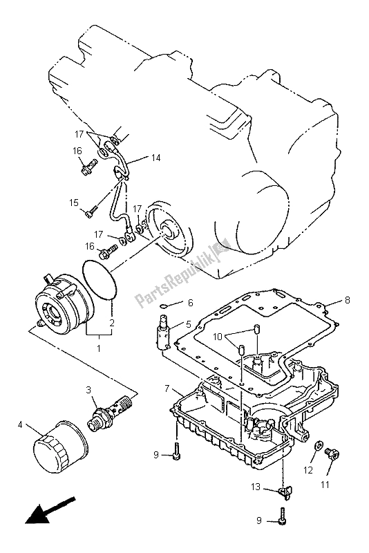 Toutes les pièces pour le Refroidisseur D'huile du Yamaha FZR 600R 1995