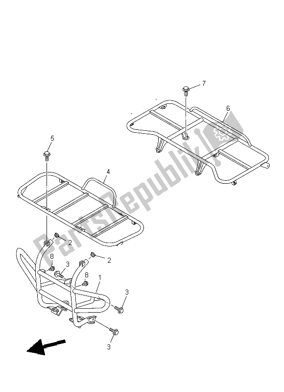 All parts for the Guard of the Yamaha YFM 350 DE Grizzly 2014