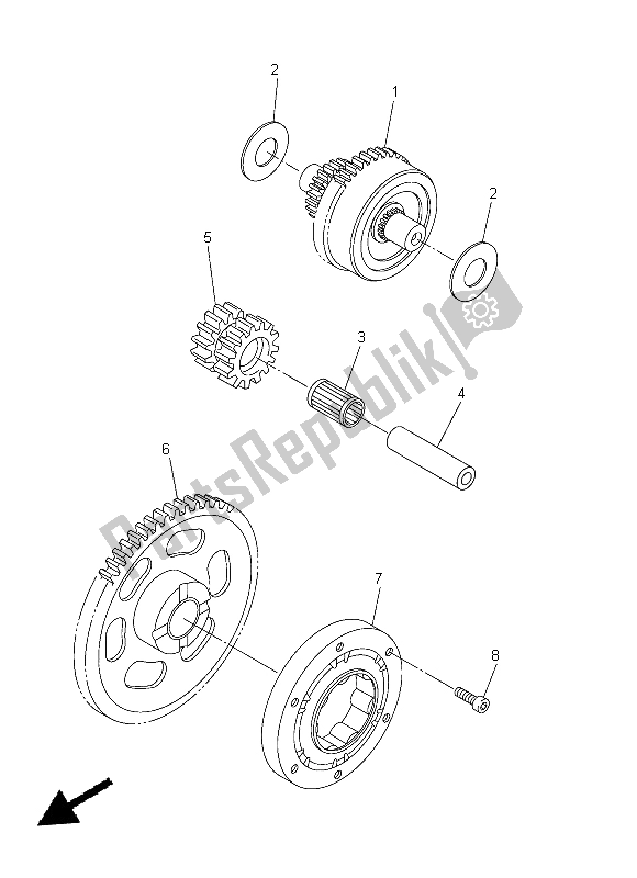 Tutte le parti per il Frizione Di Avviamento del Yamaha WR 450F 2015