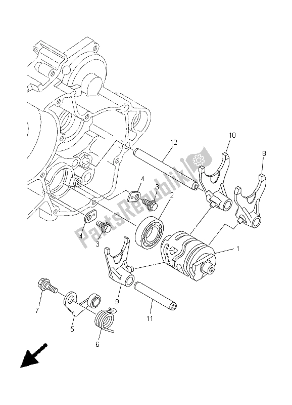 Toutes les pièces pour le Came Et Fourchette De Changement De Vitesse du Yamaha YZ 125 2005