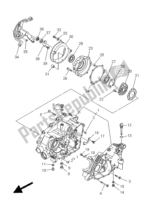 All parts for the Crankcase of the Yamaha YFM 400 FA Kodiak Automatic 2002