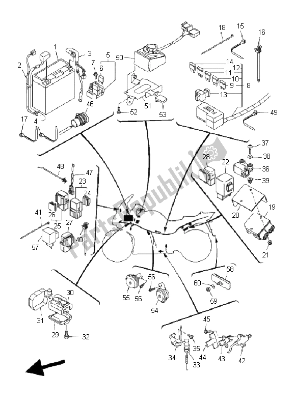 Toutes les pièces pour le électrique 2 du Yamaha FJR 1300A 2009