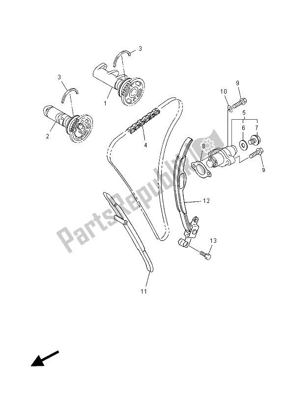 Todas las partes para árbol De Levas Y Cadena de Yamaha WR 450F 2012