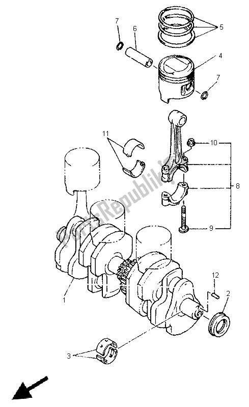 Toutes les pièces pour le Vilebrequin Et Piston du Yamaha XJ 600N 1999