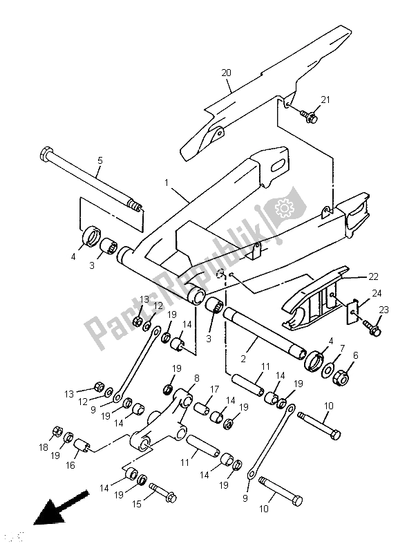 Todas as partes de Braço Traseiro do Yamaha TRX 850 1996