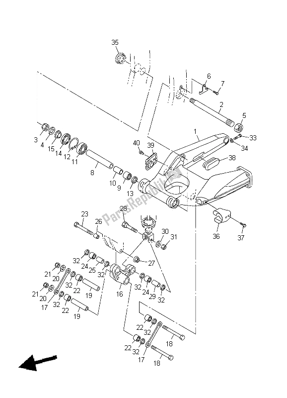 Toutes les pièces pour le Bras Arrière du Yamaha FJR 1300 2004