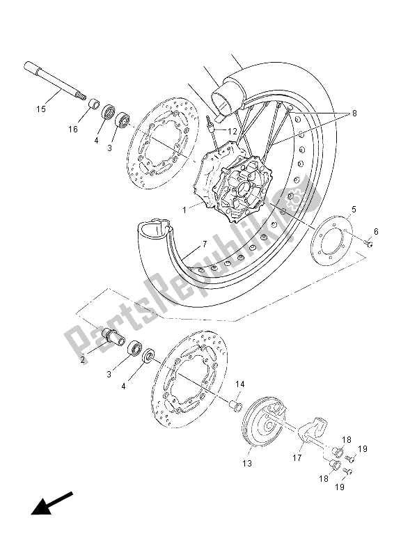 Tutte le parti per il Ruota Anteriore del Yamaha XT 660 ZA Tenere 2015