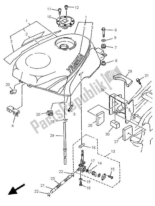 Toutes les pièces pour le Réservoir D'essence du Yamaha TZR 125 1997