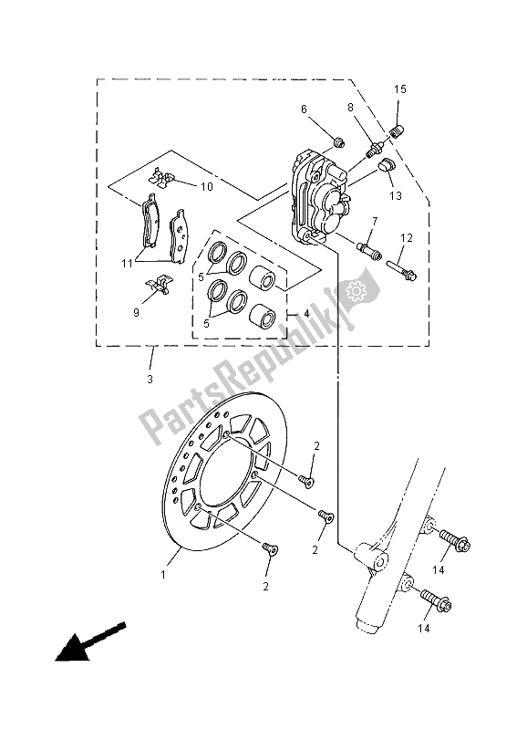 Wszystkie części do Zacisk Hamulca Przedniego Yamaha YZ 80 SW LW 2000