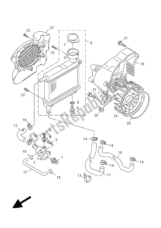 Todas las partes para Radiador Y Manguera de Yamaha YN 50F 2014