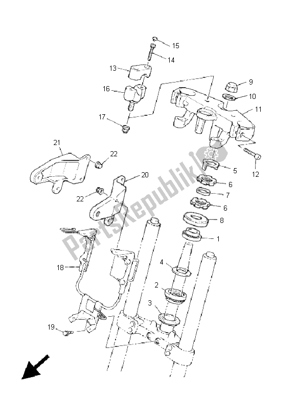 Todas as partes de Direção do Yamaha XJR 1300 2005