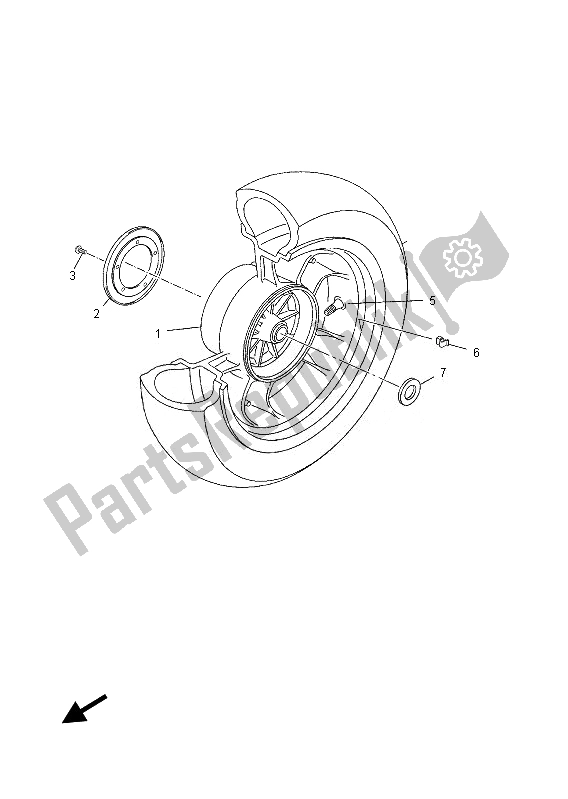 All parts for the Rear Wheel of the Yamaha YP 125 RA 2013