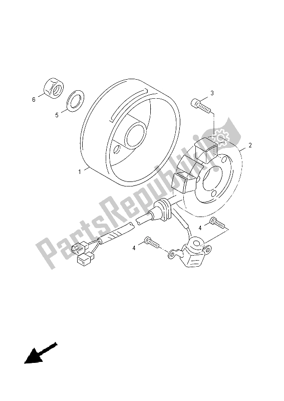 All parts for the Generator of the Yamaha NS 50F Aeorox 4 2014