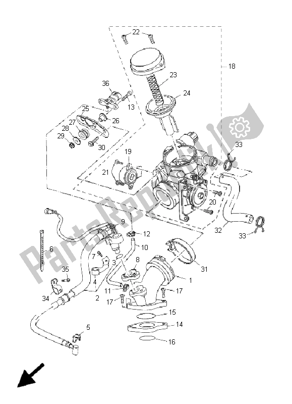 Tutte le parti per il Presa del Yamaha YP 250R X MAX Black 2009