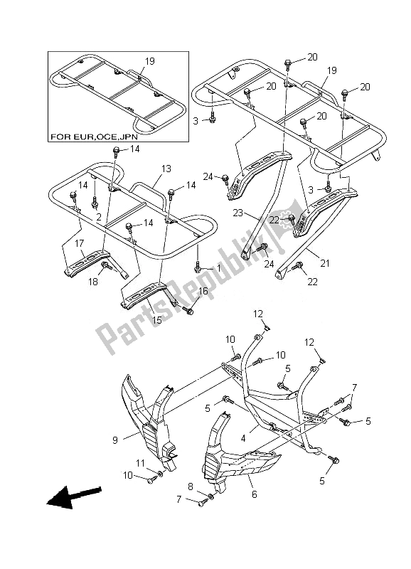 All parts for the Guard of the Yamaha YFM 700F Grizzly FI EPS 4X4 2010