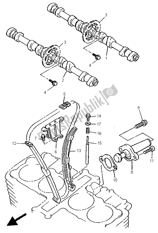 All parts for the Camshaft & Chain of the Yamaha XJR 1300 SP 1999