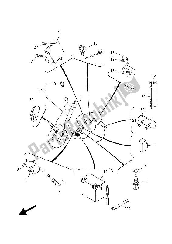 Wszystkie części do Elektryczny 2 Yamaha YN 50F 2015