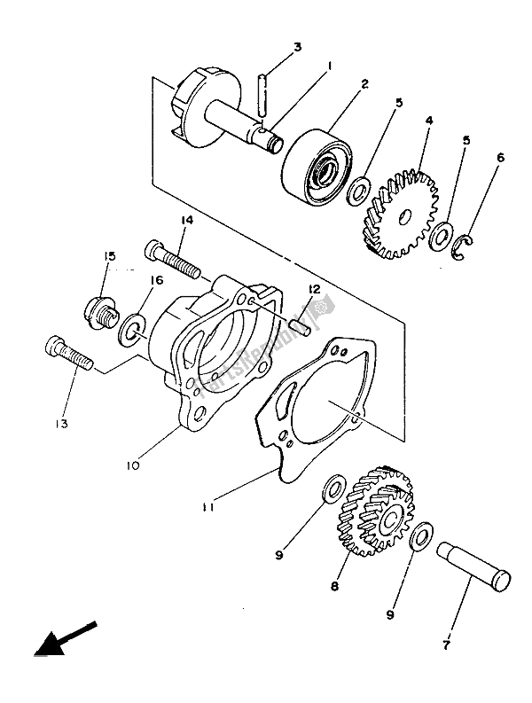 Tutte le parti per il Pompa Dell'acqua del Yamaha DT 125 LC 1986