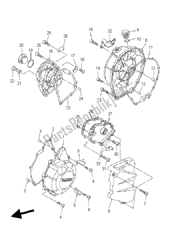 Todas las partes para Tapa Del Cárter 1 de Yamaha FZ6 SA Fazer 600 2007